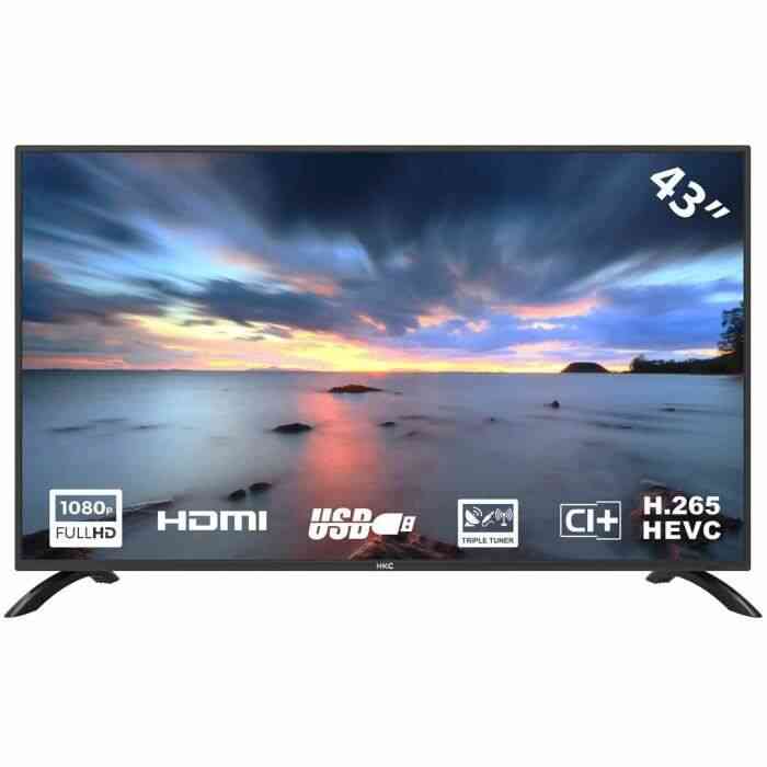 Téléviseur LED HKC 43F3 de 109 cm (43 Pouces) (Full HD, Triple Tuner, CI +, HDMI, Lecteur multimédia Via USB 2.0) [Classe é...